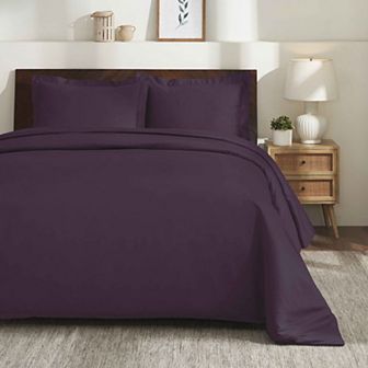 SUPERIOR 650 Thread Count Egyptian Cotton Solid Duvet Cover Set