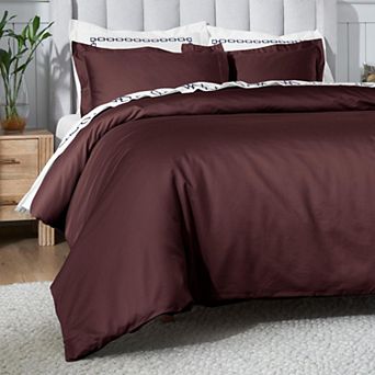 SUPERIOR 650 Thread Count Egyptian Cotton Solid Duvet Cover Set