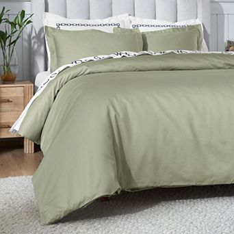 SUPERIOR 650 Thread Count Egyptian Cotton Solid Duvet Cover Set