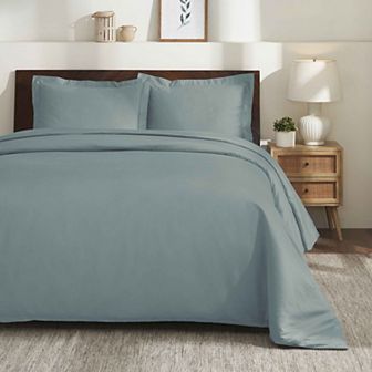 SUPERIOR 650 Thread Count Egyptian Cotton Solid Duvet Cover Set