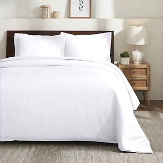 SUPERIOR 650 Thread Count Egyptian Cotton Solid Duvet Cover Set