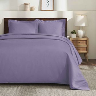 SUPERIOR 650 Thread Count Egyptian Cotton Solid Duvet Cover Set