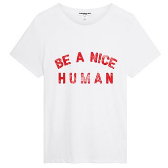 Juniors' Suburban Riot "Be A Nice Human" Loose Graphic Tee