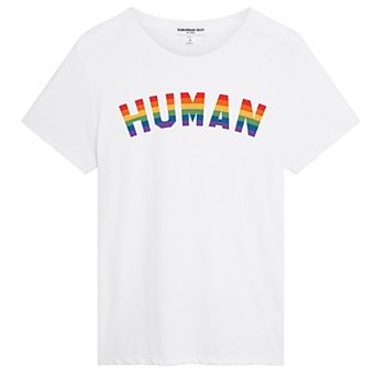 Juniors' Suburban Riot "Human" Rainbow Loose Graphic Tee