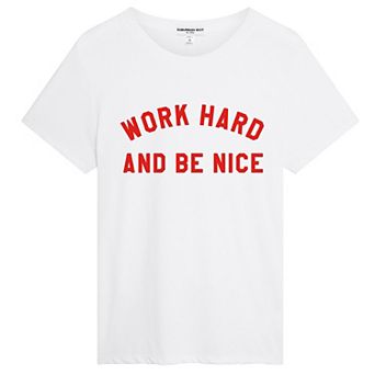 Juniors' Suburban Riot "Work Hard" Loose Graphic Tee