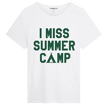 Juniors' Suburban Riot "I Miss Summer Camp" Loose Graphic Tee