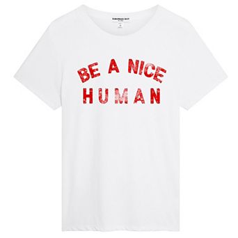 Juniors' Suburban Riot "Be A Nice Human" Graphic Tee
