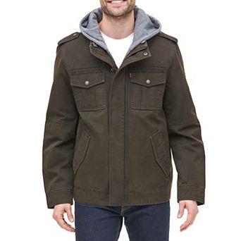 Men's Levi's® Washed Cotton Sherpa-Lined Hooded Trucker Jacket