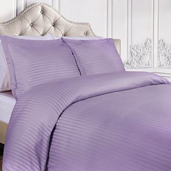 SUPERIOR 300 Thread Count Stripe Egyptian Cotton Duvet Cover Set
