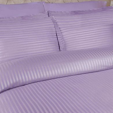 SUPERIOR 300 Thread Count Stripe Egyptian Cotton Duvet Cover Set