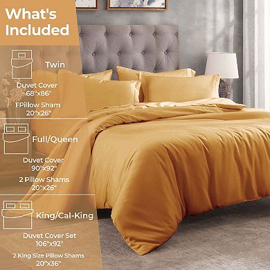 SUPERIOR 300 Thread Count Solid Egyptian Cotton Duvet Cover Set