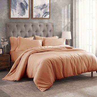 SUPERIOR 300 Thread Count Solid Egyptian Cotton Duvet Cover Set