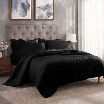 SUPERIOR 300 Thread Count Solid Egyptian Cotton Duvet Cover Set