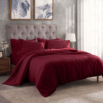 SUPERIOR 300 Thread Count Solid Egyptian Cotton Duvet Cover Set