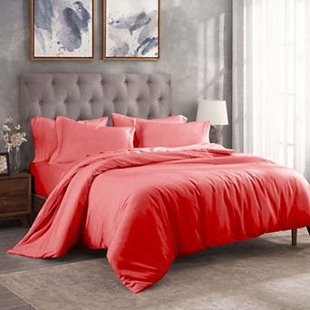 SUPERIOR 300 Thread Count Solid Egyptian Cotton Duvet Cover Set