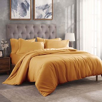 SUPERIOR 300 Thread Count Solid Egyptian Cotton Duvet Cover Set