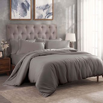 SUPERIOR 300 Thread Count Solid Egyptian Cotton Duvet Cover Set