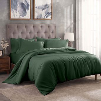 SUPERIOR 300 Thread Count Solid Egyptian Cotton Duvet Cover Set