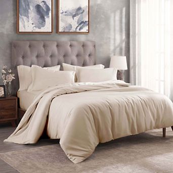 SUPERIOR 300 Thread Count Solid Egyptian Cotton Duvet Cover Set