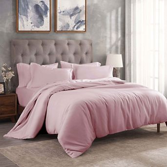 SUPERIOR 300 Thread Count Solid Egyptian Cotton Duvet Cover Set