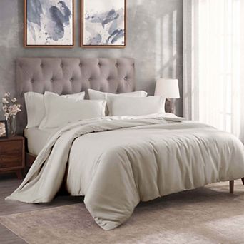 SUPERIOR 300 Thread Count Solid Egyptian Cotton Duvet Cover Set