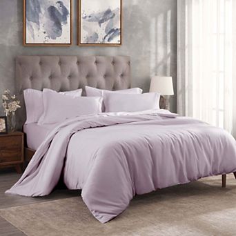 SUPERIOR 300 Thread Count Solid Egyptian Cotton Duvet Cover Set