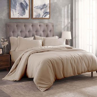 SUPERIOR 300 Thread Count Solid Egyptian Cotton Duvet Cover Set