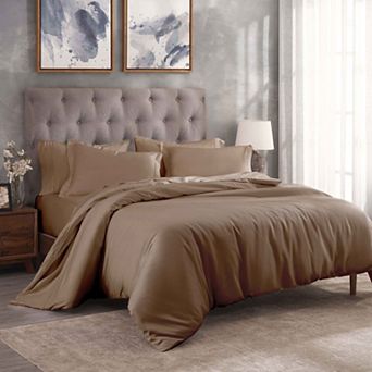 SUPERIOR 300 Thread Count Solid Egyptian Cotton Duvet Cover Set
