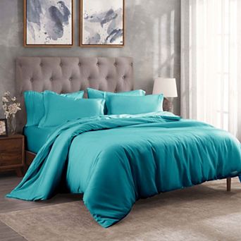 SUPERIOR 300 Thread Count Solid Egyptian Cotton Duvet Cover Set