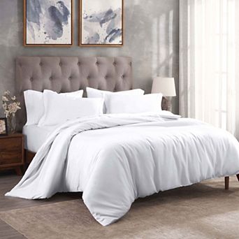 SUPERIOR 300 Thread Count Solid Egyptian Cotton Duvet Cover Set