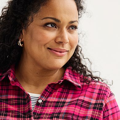 Plus Size Croft & Barrow® The Extra Soft Plaid Flannel Shirt