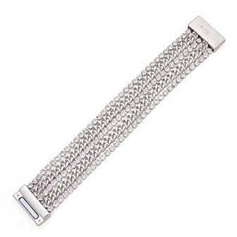 Simply Vera Vera Wang Silver Tone Simulated Crystal Curb Chain Bracelet