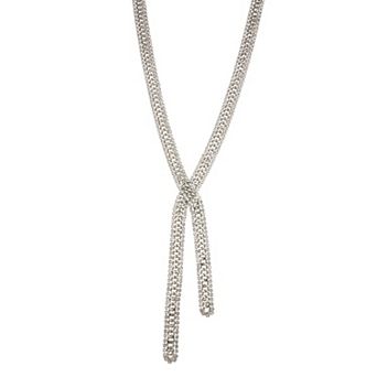 Simply Vera Vera Wang Silver Tone Simulated Stone Curb Chain Lariat Necklace