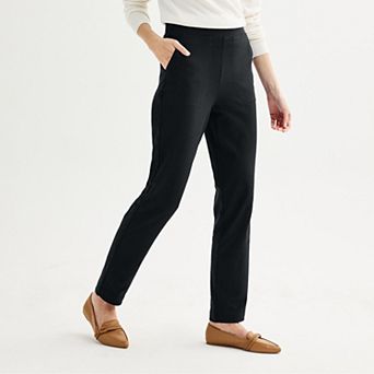Petite Croft & Barrow® Knit Essential Straight Leg Pants