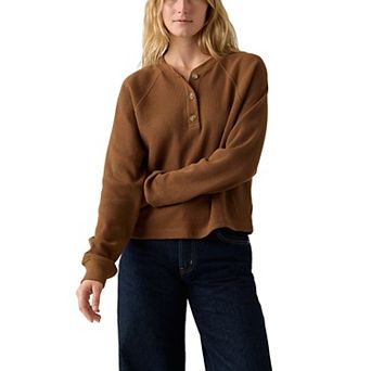 Juniors' Levi's® Waffle Knit Long Sleeve Henley Shirt