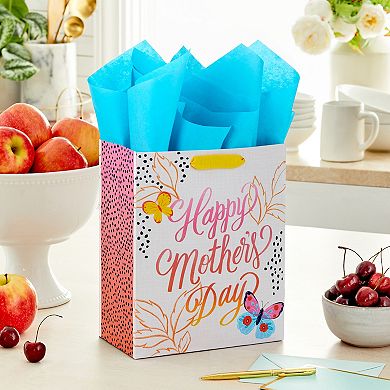 Hallmark Pastel Butterflies Medium Mother's Day Gift Bag With Tissue Paper