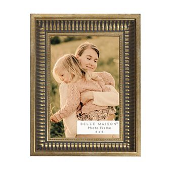 Belle Maison Brass Embossed 4" x 6" Tabletop Photo Frame