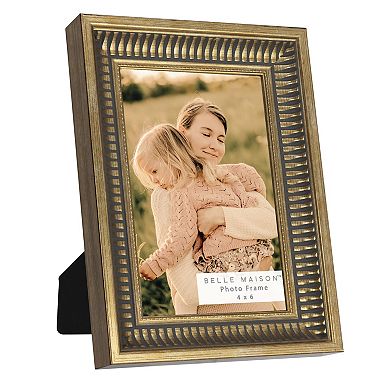 Belle Maison Brass Embossed 4 x 6 Tabletop Photo Frame