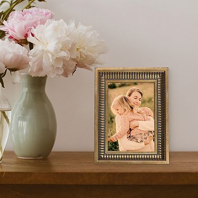 Belle Maison Brass Embossed 4 x 6 Tabletop Photo Frame
