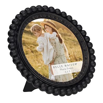 Belle Maison 5" x 5" Round Bead Photo Frame