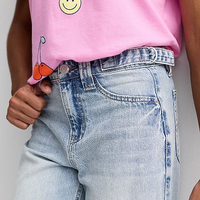 Girls 7-16 Vanilla Star Side Buckle Destructed Jeans