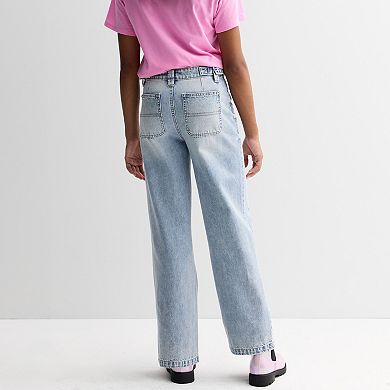 Girls 7-16 Vanilla Star Side Buckle Destructed Jeans