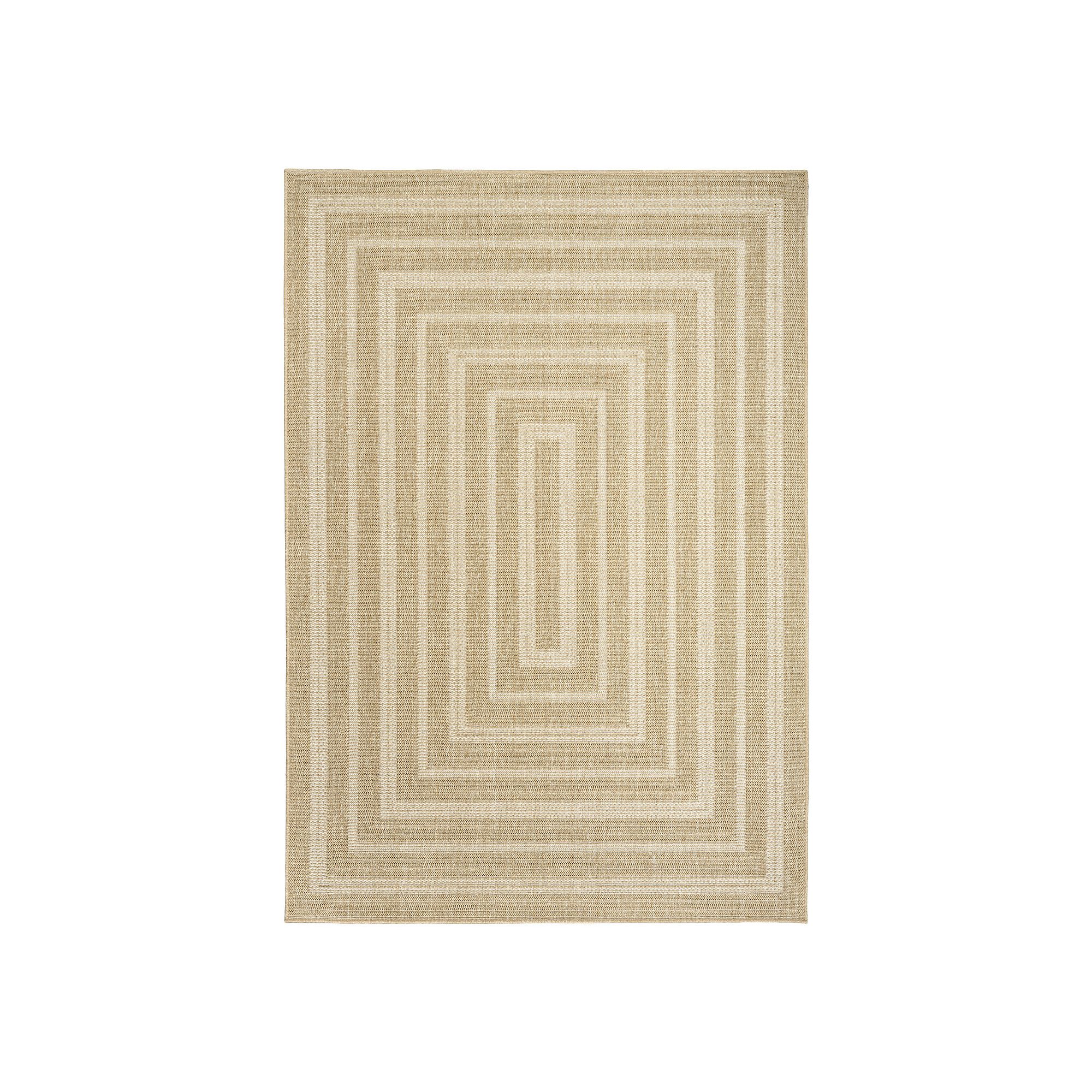 Nourison Tulum Multi Border Indoor / Outdoor Area Rug, Taupe Ivory
