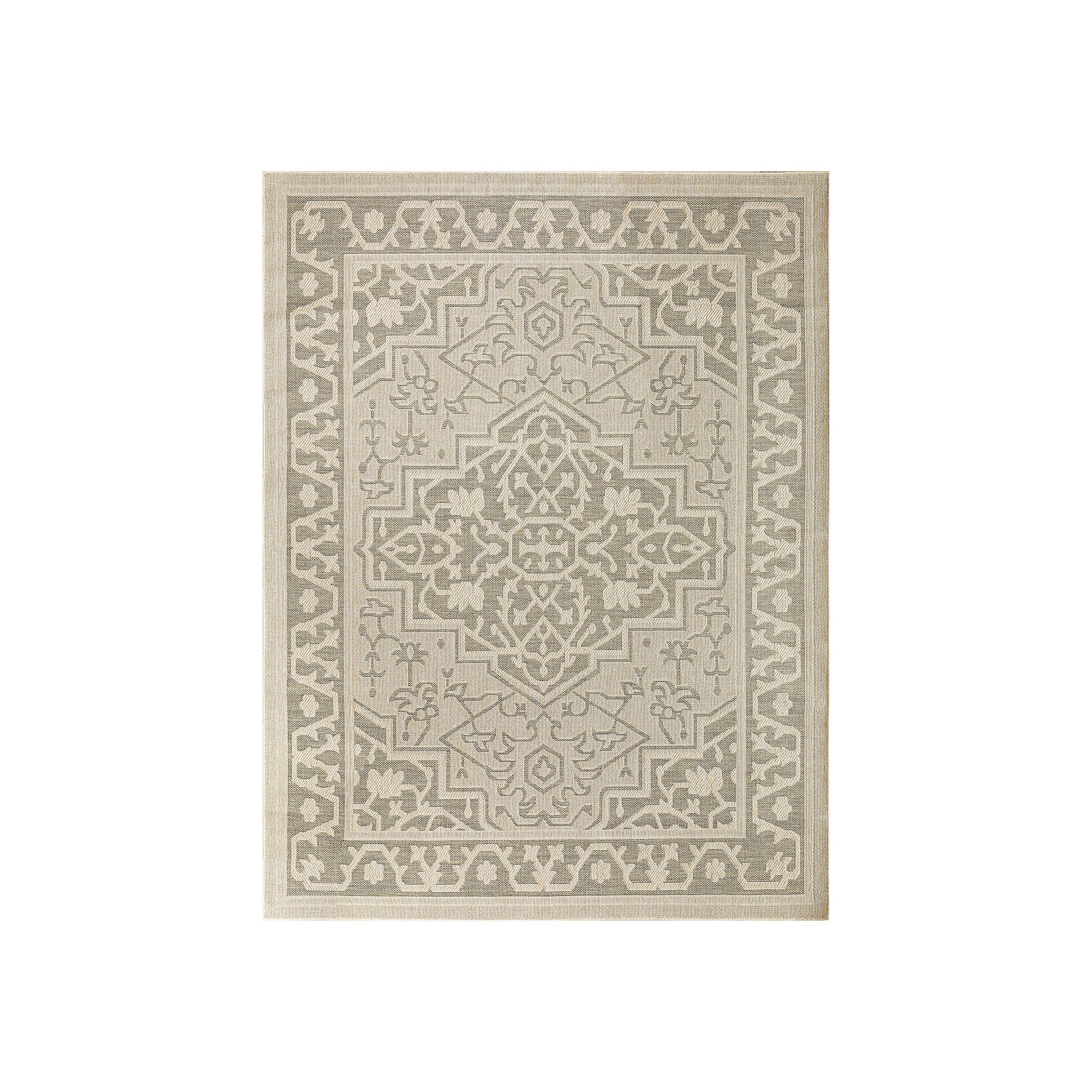 Nourison Tulum Medallion Indoor / Outdoor Area Rug, Taupe Green