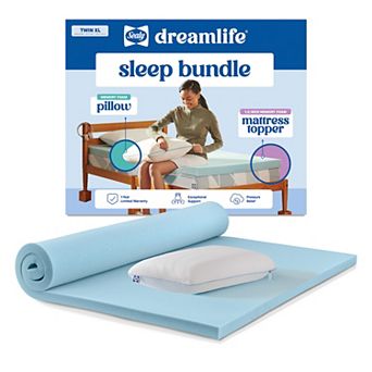 Back to College Sealy Dreamlife® 1.5 inch Twin XL Mattress Topper and Memory Foam Pillow Bundle