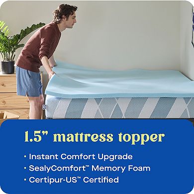 Sealy Dreamlife® 1.5 inch Twin XL Mattress Topper and Memory Foam Pillow Bundle
