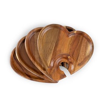 Toscana Heart Shaped Wine Appetizer Plate Set of 4