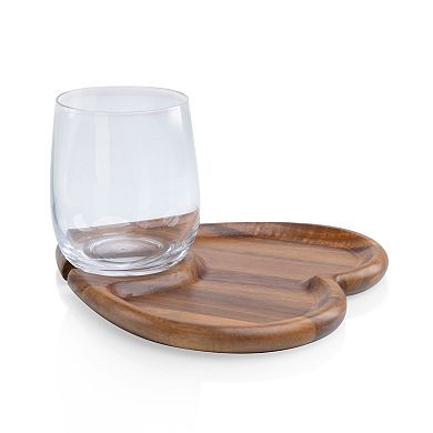 Toscana Heart Shaped Wine Appetizer Plate Set of 4