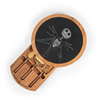 Disney's The Nightmare Before Christmas Jack Skellington Insignia Acacia & Slate Serving Board with Cheese Tools by Toscana