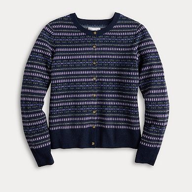 Women's Croft & Barrow® All Over Fair Isle Button Sweater Cardigan